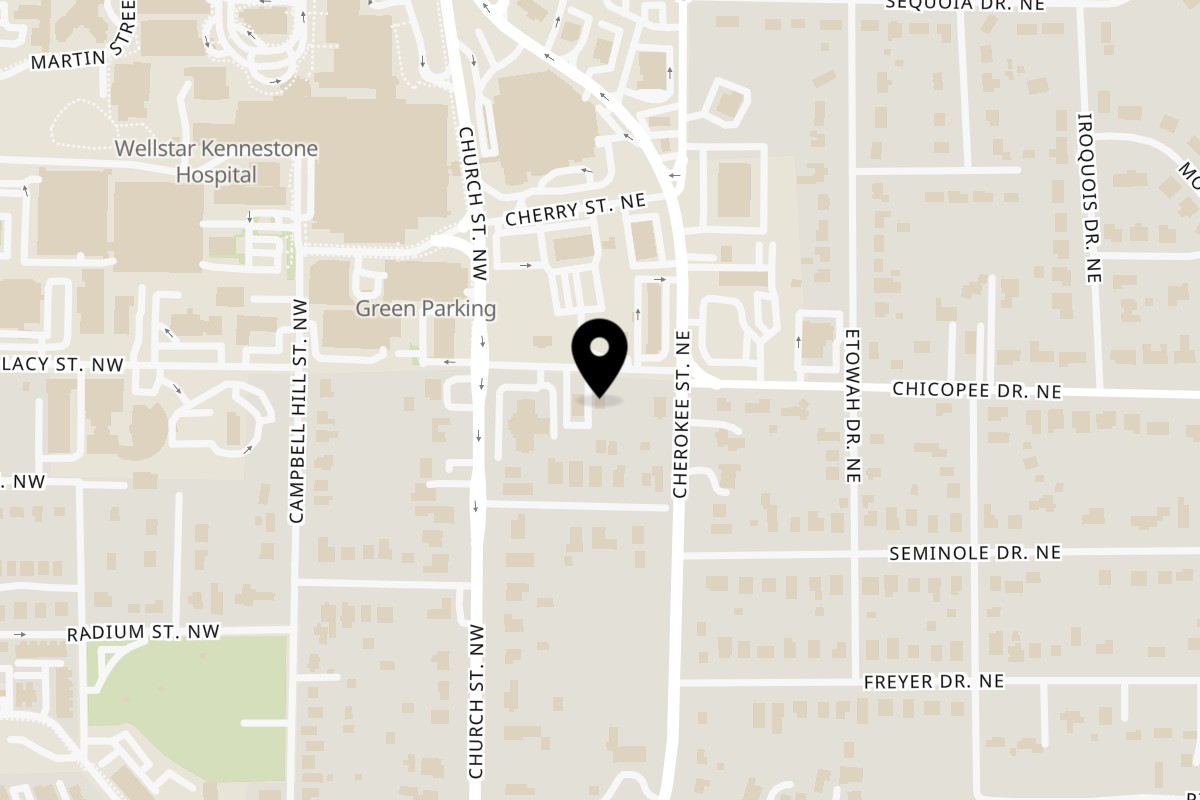 Map showing the location of Good Kitchen Marietta on 116 Margaret Ave NE in Marietta